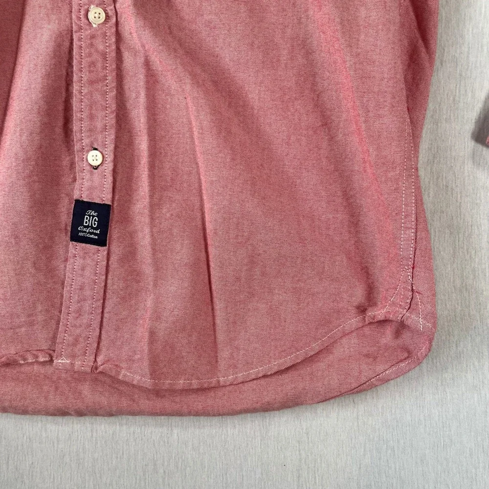 Gap The Big Oxford Shirt Boys XXL 14-16 Red Cotton Long Sleeve Button Down